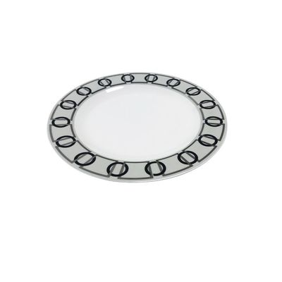 Jogo de pratos sobremesa em porcelana Strauss Rings 23cm 6 peças
