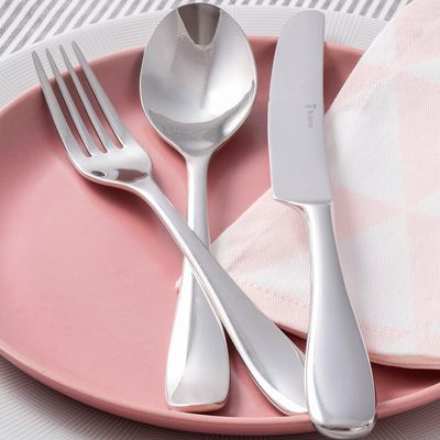 Faqueiro em aço inox Saint James Serenity 130 peças: Elegância e durabilidade para a sua mesa