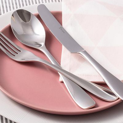 Faqueiro em aço inox Saint James Serenity 130 peças: Elegância e durabilidade para a sua mesa