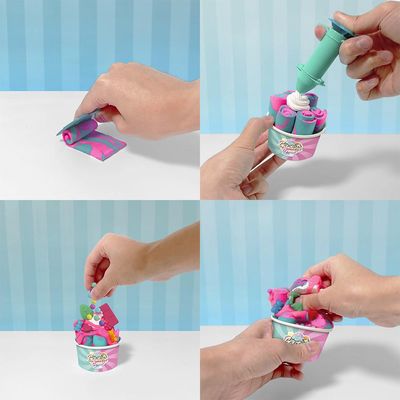 Kit Slime de Sorvete Slimy Gelateria - Sorvete de Rolo Morango