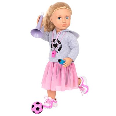 Conjunto de Roupa de Futebol Our Generation Fashion Goals