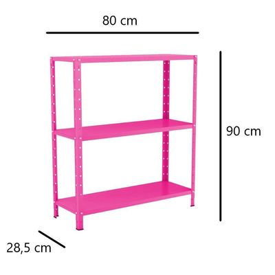 Estante Aço 3 Prateleiras Eaf007 Rosa