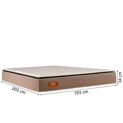 Cama Box Casal King Gazin Colchão Com Molas Ensacadas 193x203x72cm Azera Branco/bege