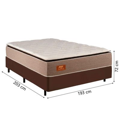 Cama Box Casal King Gazin Colchão Com Molas Ensacadas 193x203x72cm Azera Branco/bege