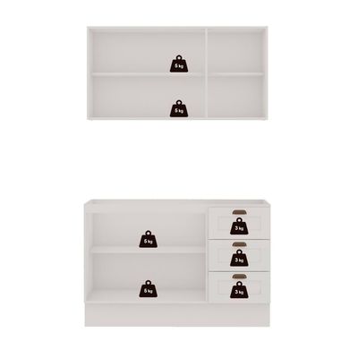 Armário Cozinha Genialflex Provençal C- Balcão S- Tampo Bco