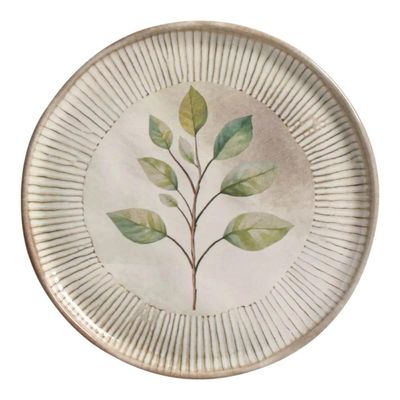Prato de Sobremesa 21,5cm Avulso Bio Evergreen Porto Brasil Cerâmica Estampada