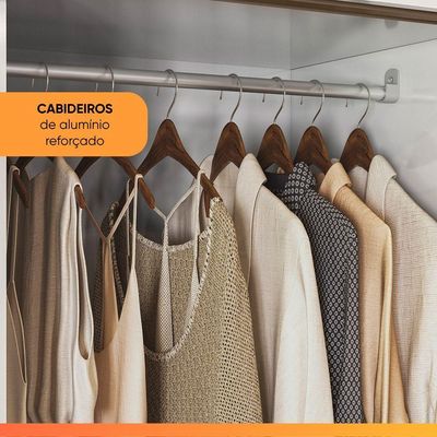 Guarda Roupas Casal Com Espelho 3 Portas De Correr 2 Gavetas França Andirá Branco