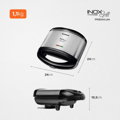 Grill e Sanduicheira Premium Mondial Preto e Inox 800W S-07 220