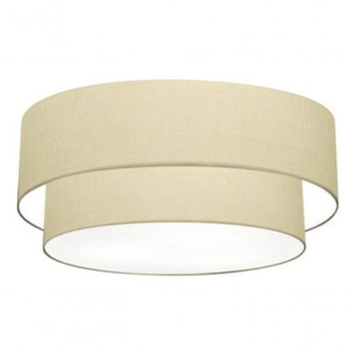Plafon Duplo Cilíndrico Vivare Md-3024 Cúpula Em Tecido 60x50cm - Bivolt Algodão-crú