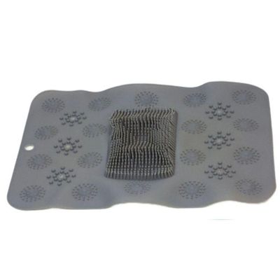 Tapete Silicone Redondo Antiderrapante Massageador Limpeza Pés Banho De Box Cor:cinza Quadrado