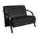 Poltrona 2 Lugares Vênus D Salla Suede Braço Madeira Preto.