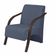 Poltrona Vênus 1 Lugar Braço Madeira D Salla Suede Azul Bic