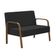 Poltrona Namoradeiras Jade Braço Madeira Suede Preto