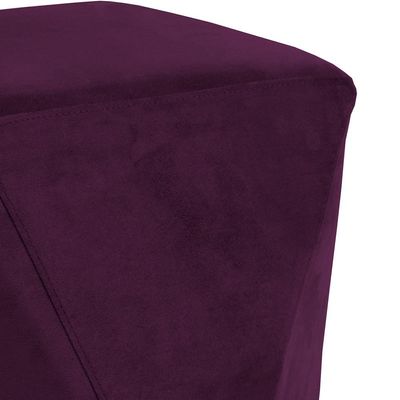 Puff Decorativo Para Sala de Estar Ametista D02 Veludo Roxo Grape C-292 - Lyam Decor