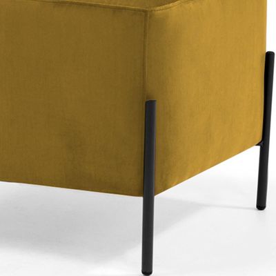 Puff Quadrado Decorativo Status 60x45 D02 Pés de Aço Veludo Mostarda C-279 - Lyam Decor