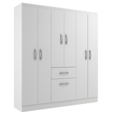 Guarda Roupas New Marbela 07 Portas E 01 Gaveta - Branco Branco