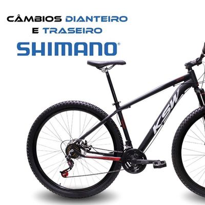 Bicicleta Aro 29 Bike Ksw Xlt Shimano Freio Hidráulico 21 Marchas Preto Fos -ad Verme Bco
