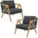 Kit 02 Poltronas Decorativas Sala Estar Pietra L02 Facto Verde Musgo Linho Cinza Escuro - Lyam Decor