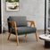 Kit 02 Poltronas Decorativas Sala Estar Pietra L02 Facto Verde Musgo Linho Cinza Escuro - Lyam Decor