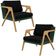 Kit 02 Poltronas Decorativas Sala Estar Pietra L02 Facto Verde Musgo Linho Chumbo - Lyam Decor