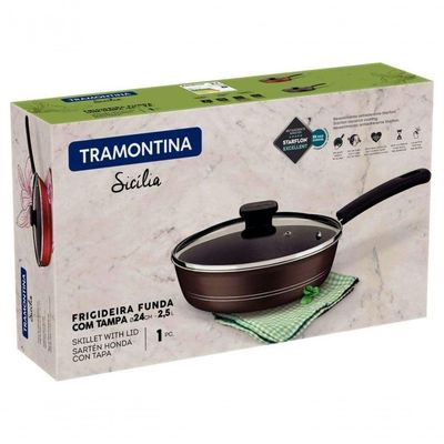 Frigideira Tramontina Sicília Funda Antiaderente 24cm