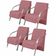 Kit 4 Poltronas 1 Lugar Vênus Braço Pé Alumínio Rosa.
