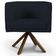 Poltrona Decorativa Base Giratória de Madeira Betina D02 Corano Preto C-05 - Lyam Decor