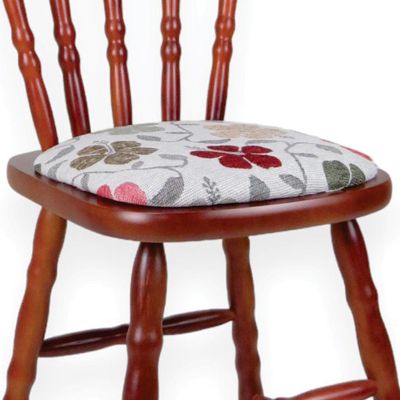 Conjunto com 2 Cadeiras Dalas Poliéster Florido e Imbuia