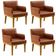 Kit 4 Poltronas Decorativas Para Sala De Estar E Recepção Beatriz W01 Couríssimo Camel - Lyam Decor