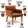 Kit 4 Poltronas Decorativas Para Sala De Estar E Recepção Beatriz W01 Couríssimo Camel - Lyam Decor