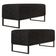 Kit 02 Puffs Decorativo Para Sala de Estar Cléo W01 Base de Ferro 90 cm Linho Chumbo - Lyam Decor
