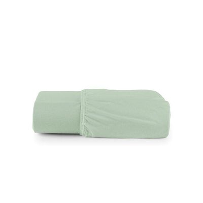 Lençol De Baixo Minimal Solteiro Avulso Com Elástico 01 Peça Malha 100% Algodão - Verde