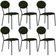 Kit 06 Cadeiras Estofada Para Sala De Jantar Azuri Preto C01 Linho Verde Musgo - Lyam Decor
