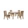 Conjunto Mesa Liz 120cm Com Vidro Cp 4 Cadeiras Athenas Moderna Turim Off White Imbuia