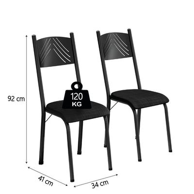 Conjunto De Mesa Sala De Jantar Com 4 Cadeiras Tampo Redondo 1m Madeirado Liz Preto Artefamol Preto