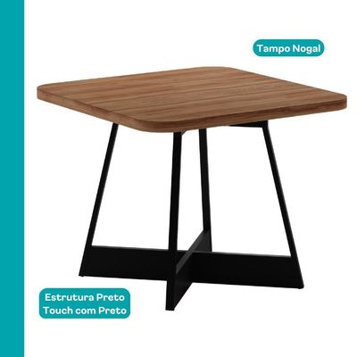 Conjunto Sala De Jantar 4 Cadeiras Charlotte Carraro Nogal Preto
