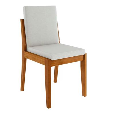 Conjunto com 2 Cadeiras de Jantar Lady com Estofado Nesher Branco