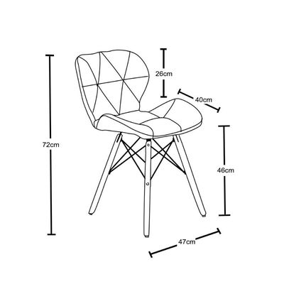 Cadeira Charles Eames Eiffel Slim Wood Estofada Preta