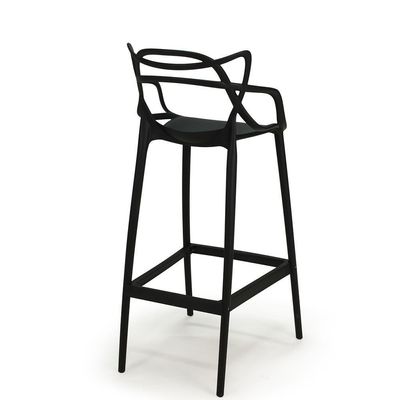 Kit 10 Banquetas Allegra Com Encosto Design Cozinha/bancada - Preto
