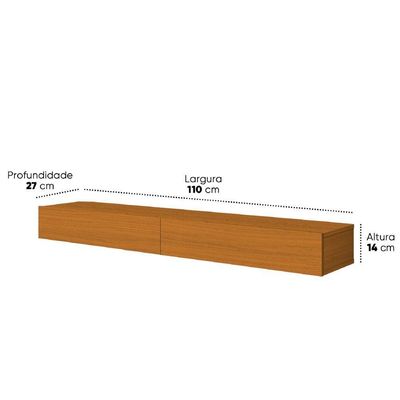Rack Suspenso Para Painel Ou Até 55 Polegadas 2 Portas 1,10m Egeo Edn Madeirado