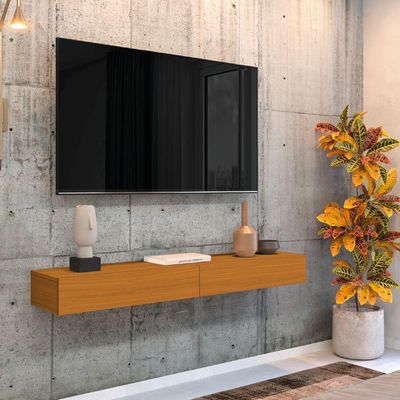 Rack Suspenso Para Painel Ou Até 55 Polegadas 2 Portas 1,10m Egeo Edn Madeirado