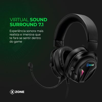 Headset Gamer 7,1 Xzone Preto GHS-04 Bivolt