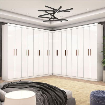Closet Casal Duplo Rubi Premium 16 Portas 8 Gavetas Branco
