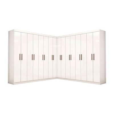 Closet Casal Duplo Rubi Premium 16 Portas 8 Gavetas Branco