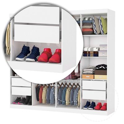 Closet Casal Rubi 4 Gavetas Branco