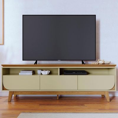 Rack Bancada De Tv 75 Pol 200cm Celina Z10 Cumaru/opala - Mpozenato