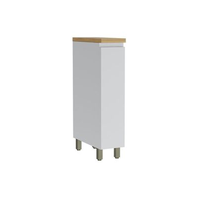 Balcão de Cozinha Rainha Porta Tempero 1 Porta c/Tampo 20cm Branca/Nature - Nesher