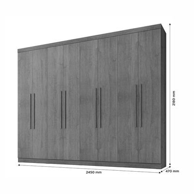 Guarda Roupa New Premium 8 Portas 4 Gavetas 8 Prateleiras Cinamomo Off