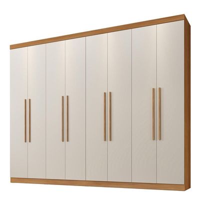 Guarda Roupa New Premium 8 Portas 4 Gavetas 8 Prateleiras Cinamomo Off