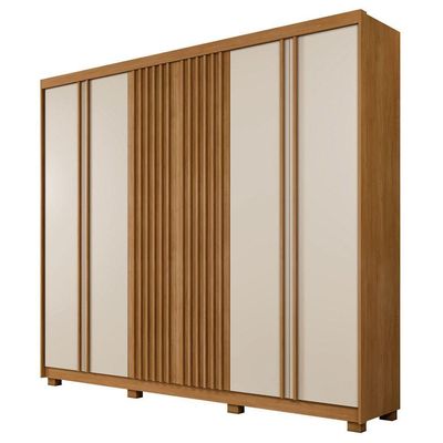 Guarda Roupa San Remo 6 Portas 6 Gavetas 9 Prateleiras Cinamomo Off